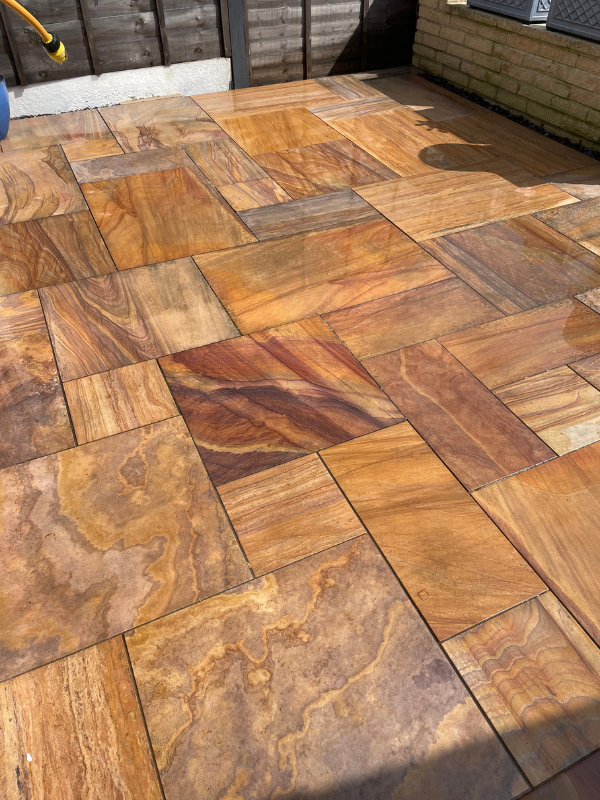 Patio cleaning comparison 1 in Staffordshire, after professional cleaning
