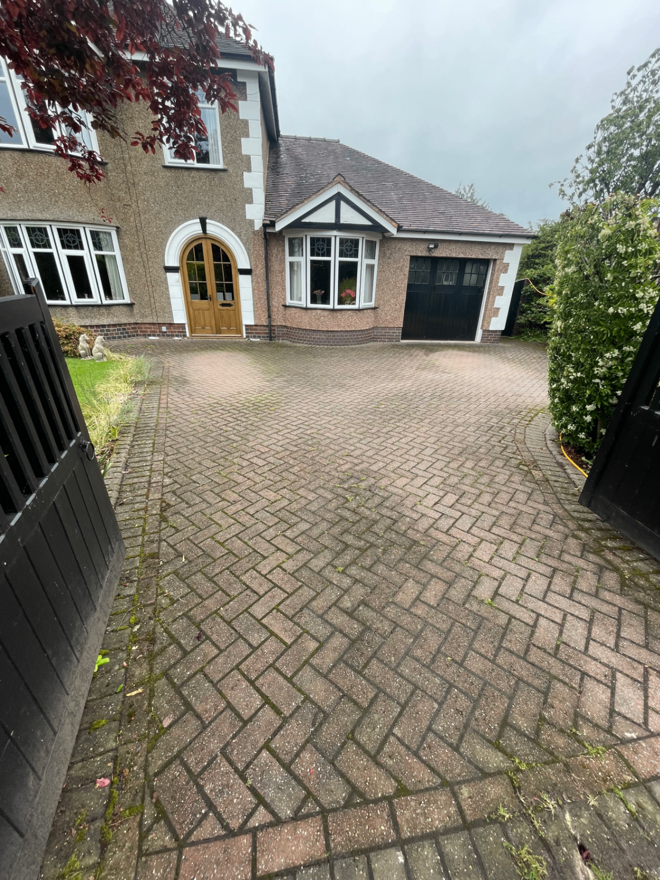 Driveway cleaning Cheadle comparison 3, before professional cleaning