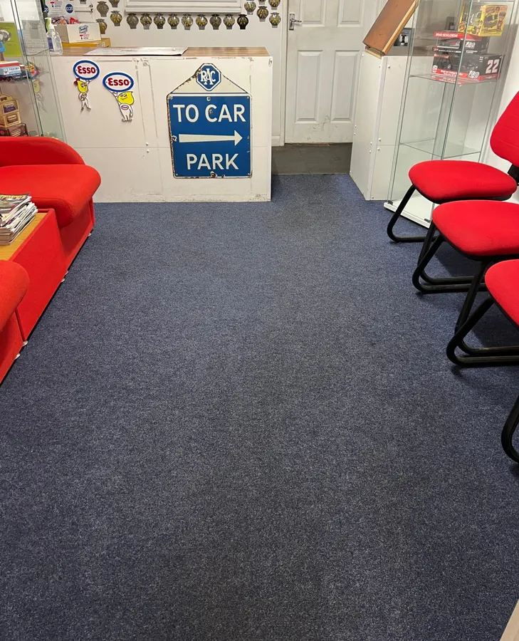 Commercial carpet cleaned and brightened in Staffordshire, after professional cleaning