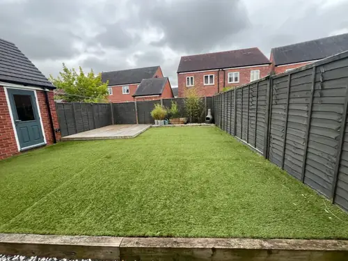 Artificial lawn restoration, Staffordshire, before professional cleaning