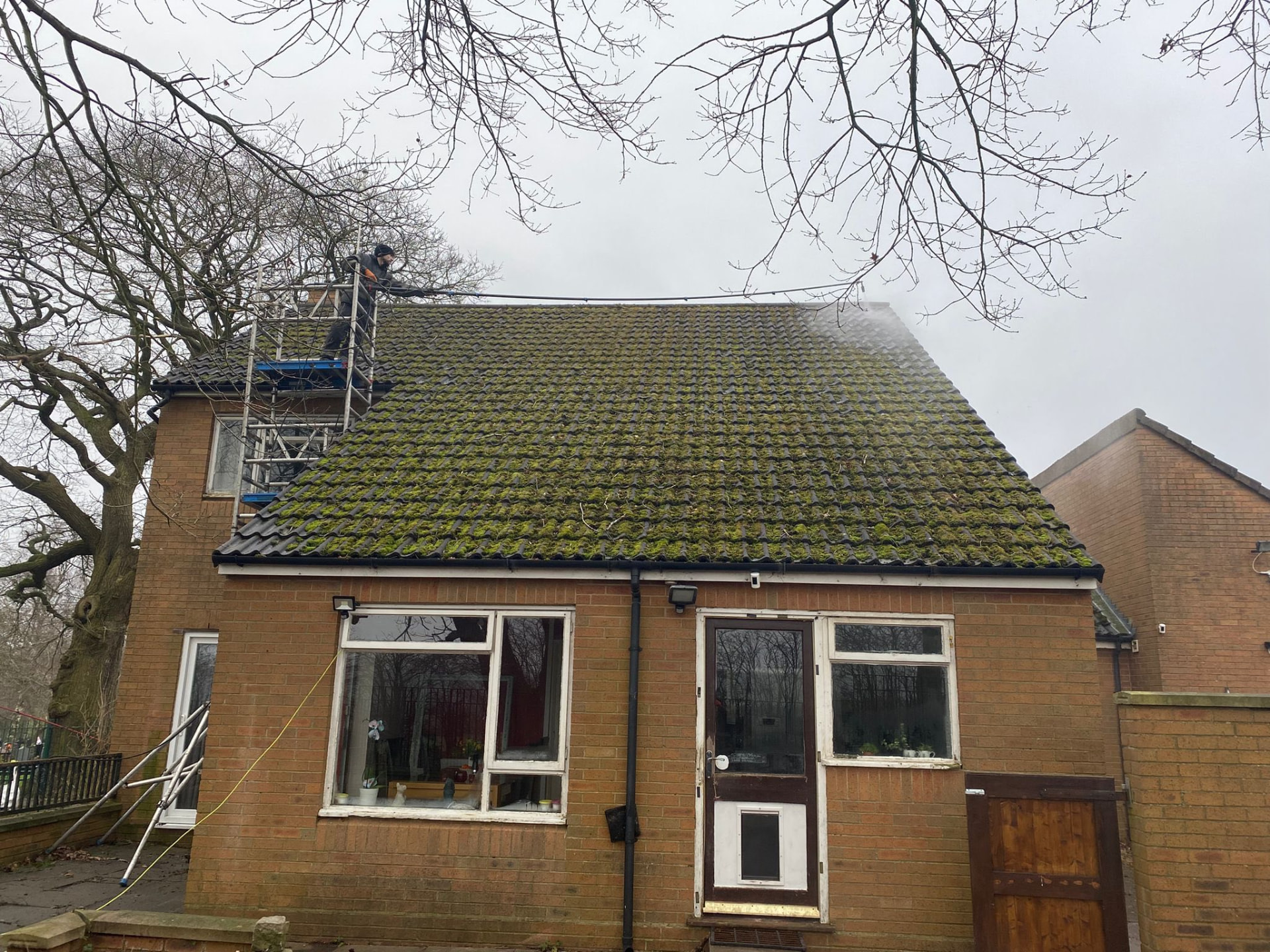Roof cleaning Lichfield comparison 3, before professional cleaning