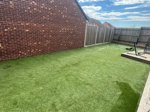 Artificial grass before and after clean, Staffordshire, before professional cleaning