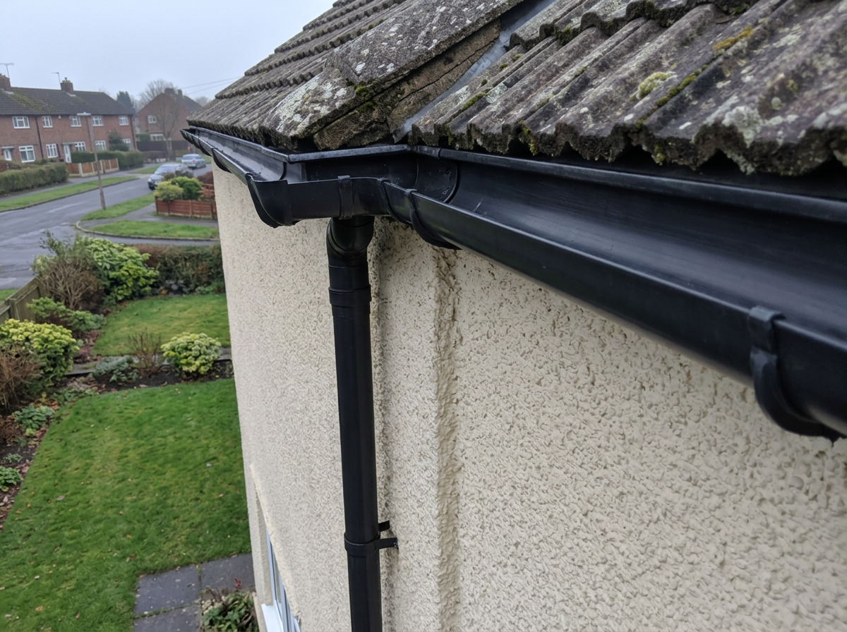 Gutter cleaning comparison 2 in Staffordshire, after professional cleaning