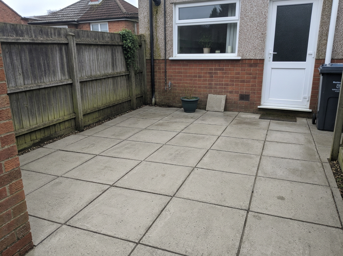 Patio cleaning comparison 2 in Staffordshire, after professional cleaning
