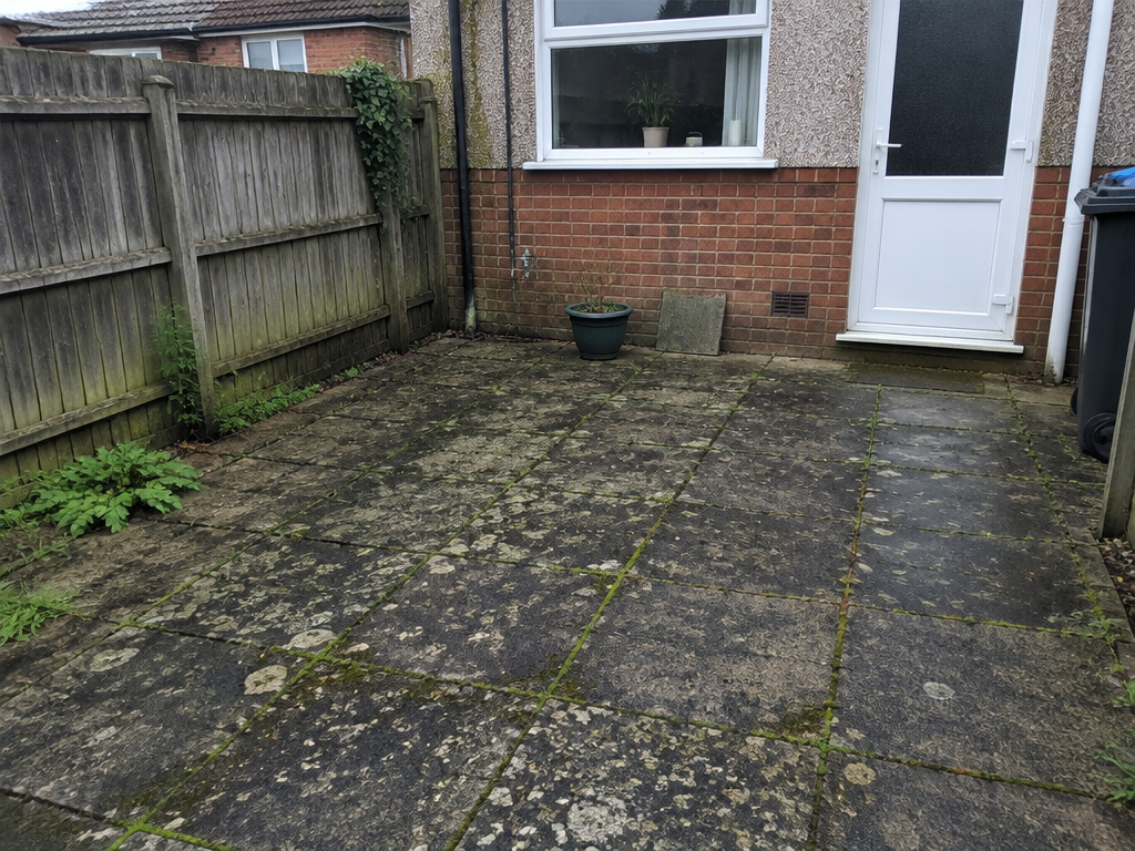 Patio cleaning comparison 2 in Staffordshire, before professional cleaning